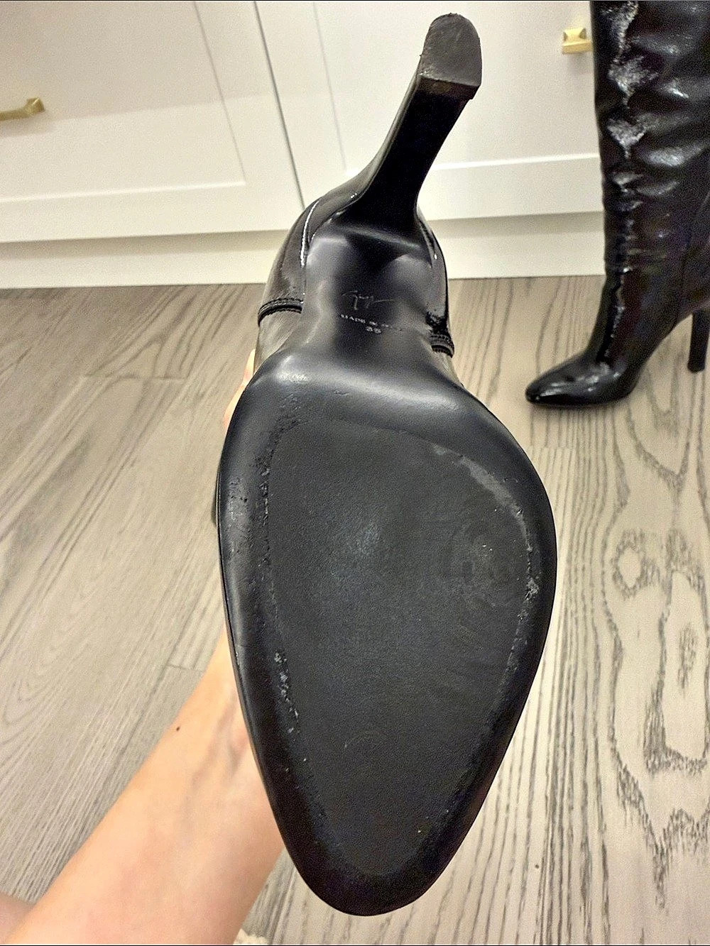 Giuseppe Zanotti Patent Leather Stiletto Knee-High Boots Black EU 35 - Picture 3 of 7